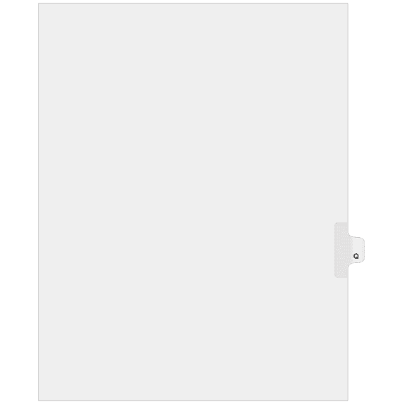Individual Side Tabs Single Letters - Side Tab Q (Pack of 25)