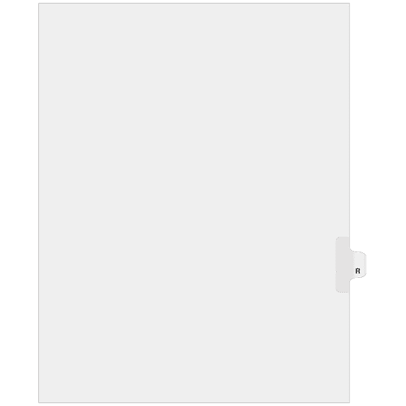 Individual Side Tabs Single Letters - Side Tab R (Pack of 25)