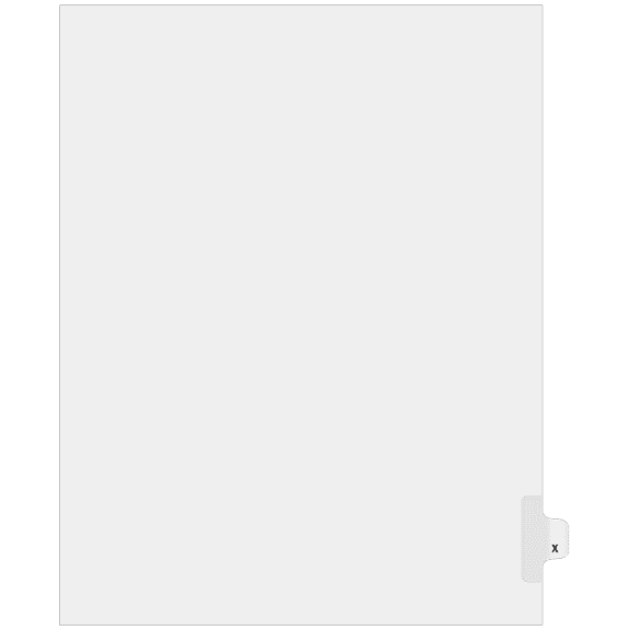 Individual Side Tabs Single Letters - Side Tab X (Pack of 25)
