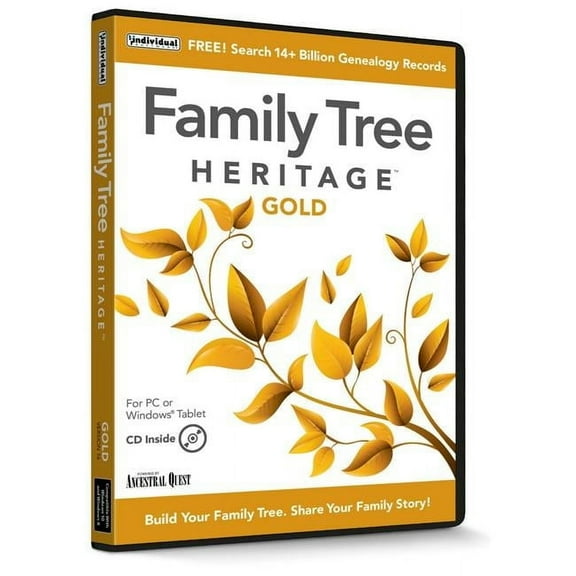 Individual Software  Family Tree Heritage  Gold 16 PC Software