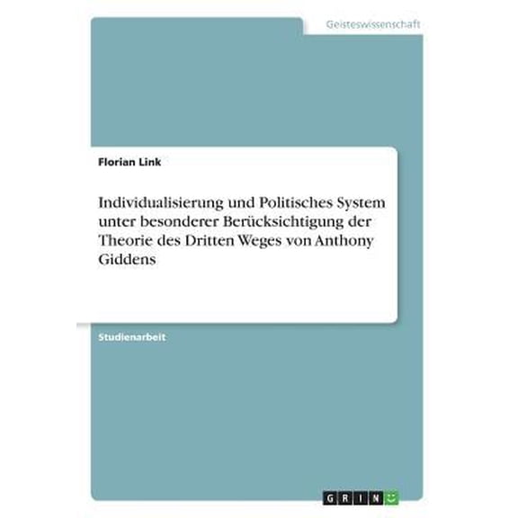 Individualisierung und Politisches System unter besonderer Bercksichtigung der Theorie des Dritten Weges von Anthony Giddens (Paperback)