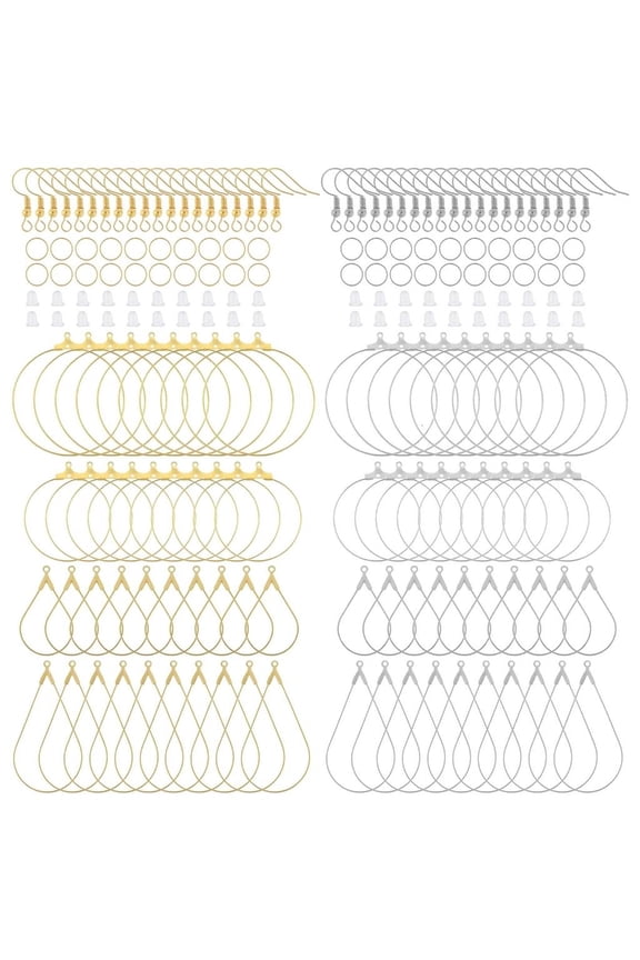 Jewelry Making Hoops and Open Jump Rings Unique Earrings Components Silver Golden Findings Hooks and Hoops Jewelry Set