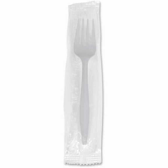 Individually Wrapped Fork, Polypropylene - White