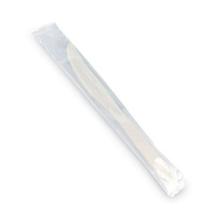 Individually Wrapped Heavyweight PLA Spoons, Beige, 500/Carton Individually Wrapped Heavyweight PLA Spoons, Beige, 500/Carton