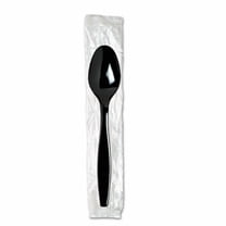 Individually Wrapped Heavyweight Spoon, Plastic, Black, 1,000/Carton | Bundle of 2