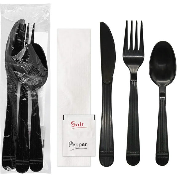 Individually Wrapped Plastic Cutlery Packets/Heavy Duty Silverware Kits, Fork/Spoon/Knife/Napkin/Salt/Pepper,Utensils Sets