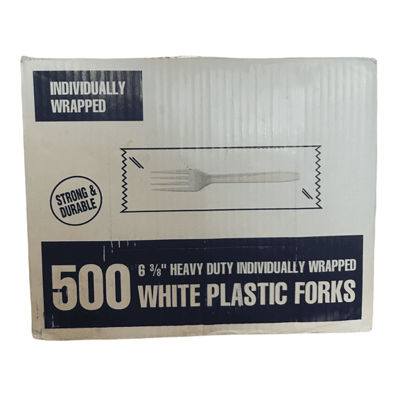 Individually Wrapped Plastic Forks, White (500 Count)