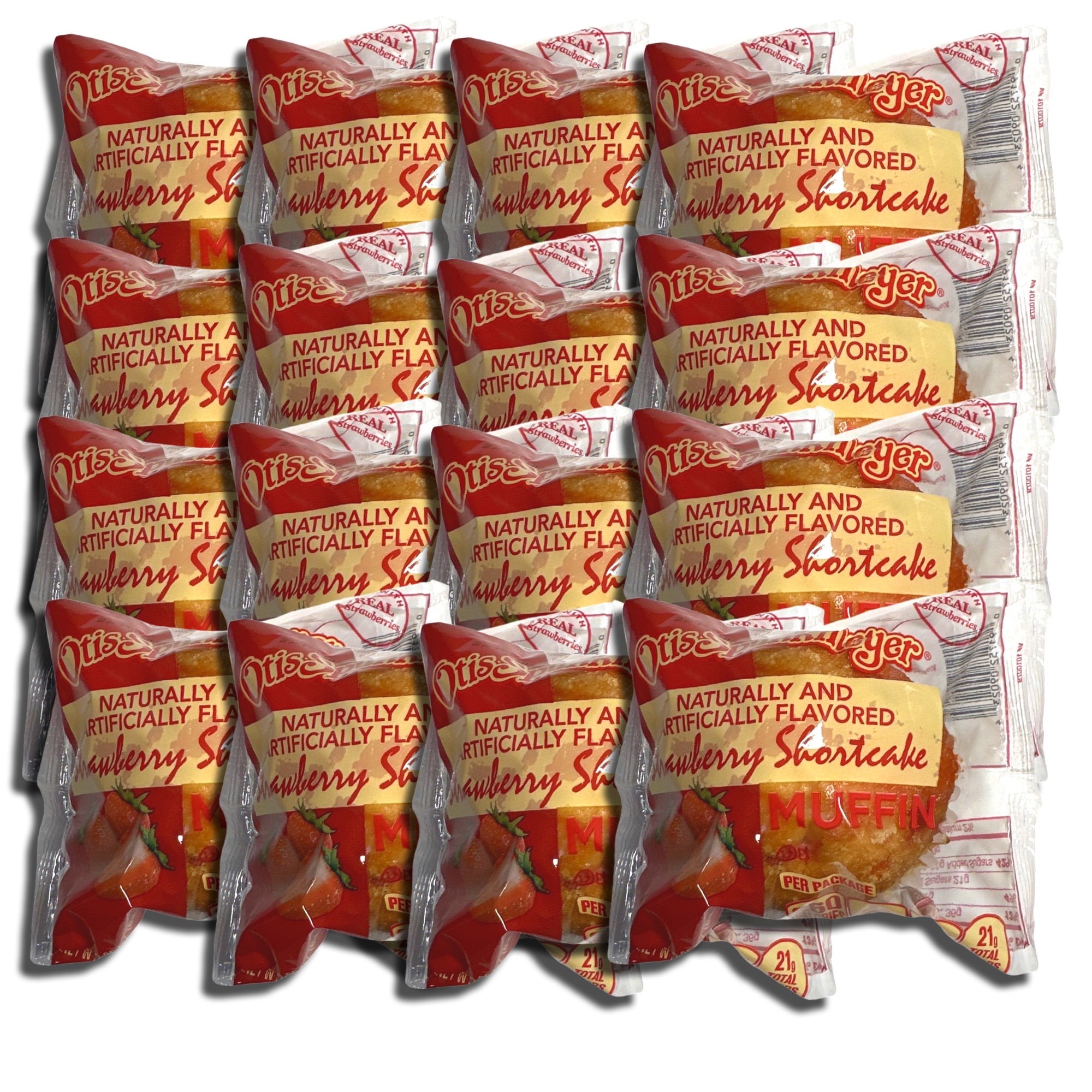 Individually Wrapped Strawberry Shortcake Muffins Baked by Otis Spunkmeyer  2.25 Ounce | Value Pack of 12