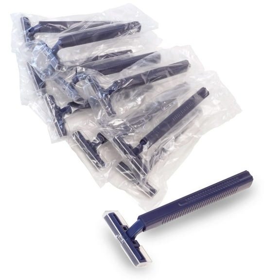 Individually Wrapped Twin Blade Razors with Clear Safety Cap, Disposable, Bulk Packed(144 Pack)