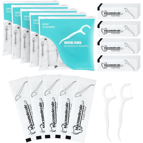Individually packaged dental floss sticks disposable dental floss sticks dental cleaning and oral care travel size dental floss packs suitable for hotels, weddings, guests, and business single use (5