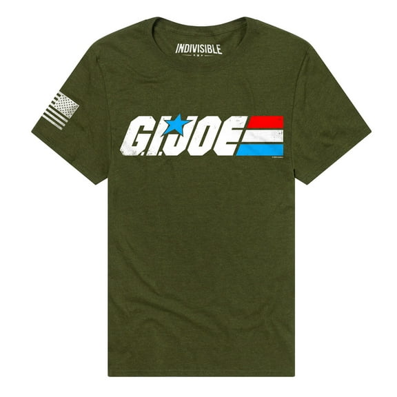 Indivisible Official G.I. Joe Distressed Logo Men's Classic Ring-Spun T-Shirt, Military Green Heather, Large
