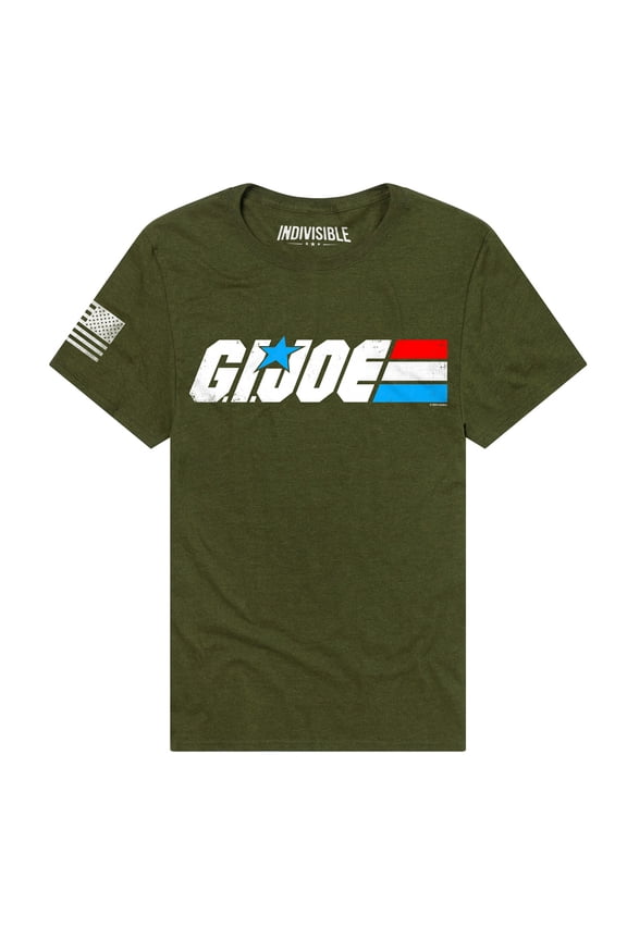 Indivisible Official G.I. Joe Distressed Logo Men's Classic Ring-Spun T-Shirt, Military Green Heather, Medium