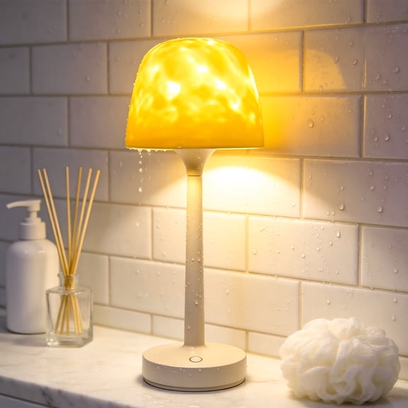 Indmird 1 pack Soothing Waterproof Shower Light, 16 Color Ocean Wave Projector, 3500mAh Rechargeable Shower Light with Remote and Touch Controls, for Bathroom