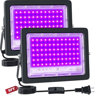 Solar Rechargeable LED Black Light – Battery Operated 395nm UV Flood Light, Cordless, Dual Modes, For Parties, Glow Paint, Catfishing, Halloween Decor