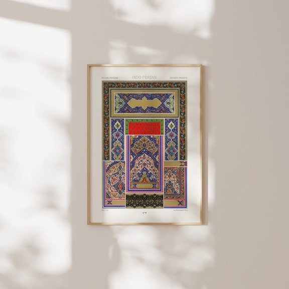 Indo Persian Pattern Albert Racinet Artwork Lornement Minimalist Wall Decor Unframed Paper Print