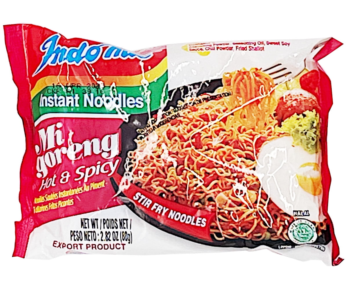 Indomie Hot Fried Noodles, Pack of 40, Asian Spicy Oriental Flavor
