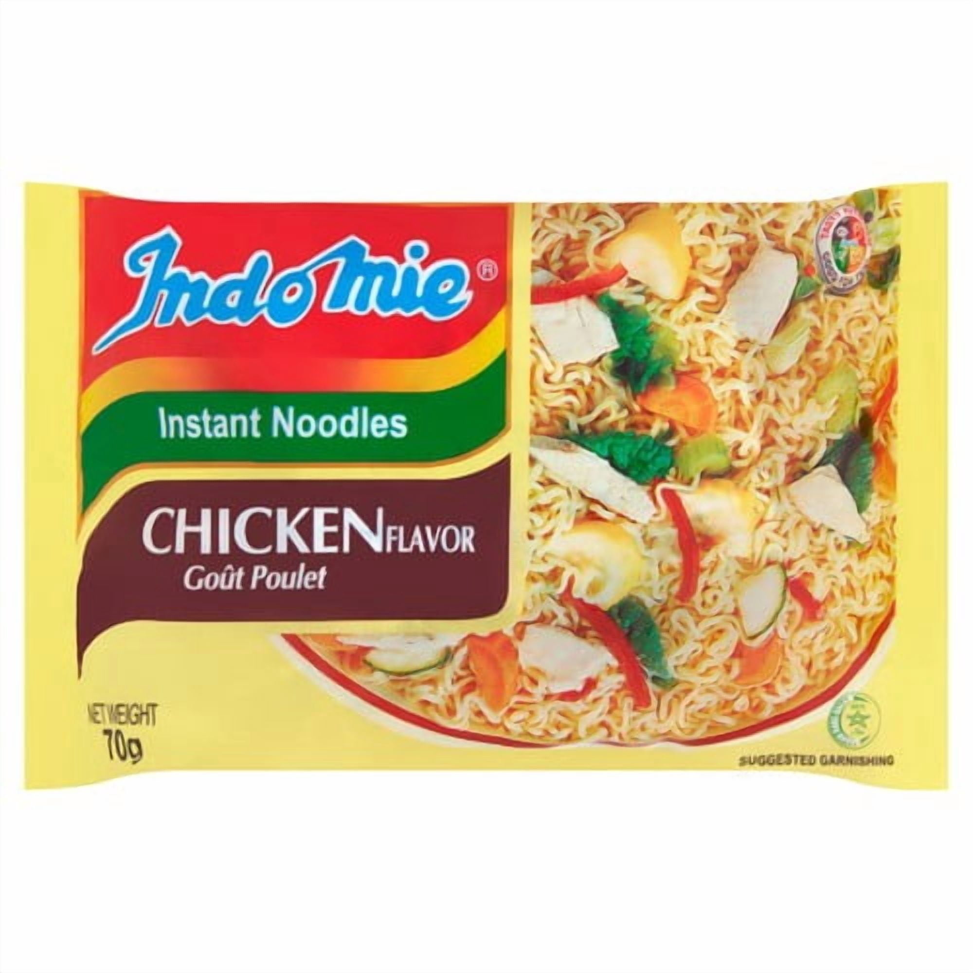 Indomie Instant Noodles Chicken Flavour 70g, British Import (Pack of 3)