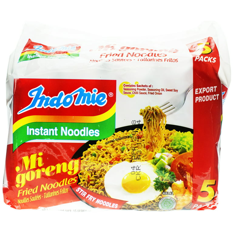 Indomie Mi Goreng Fried Noodles 3oz(85g) 5 Packs, 인도미 미고랭