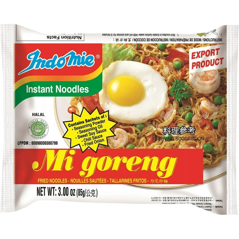 Indomie Mi Goreng Instant Stir Fry Noodles, Halal Certified
