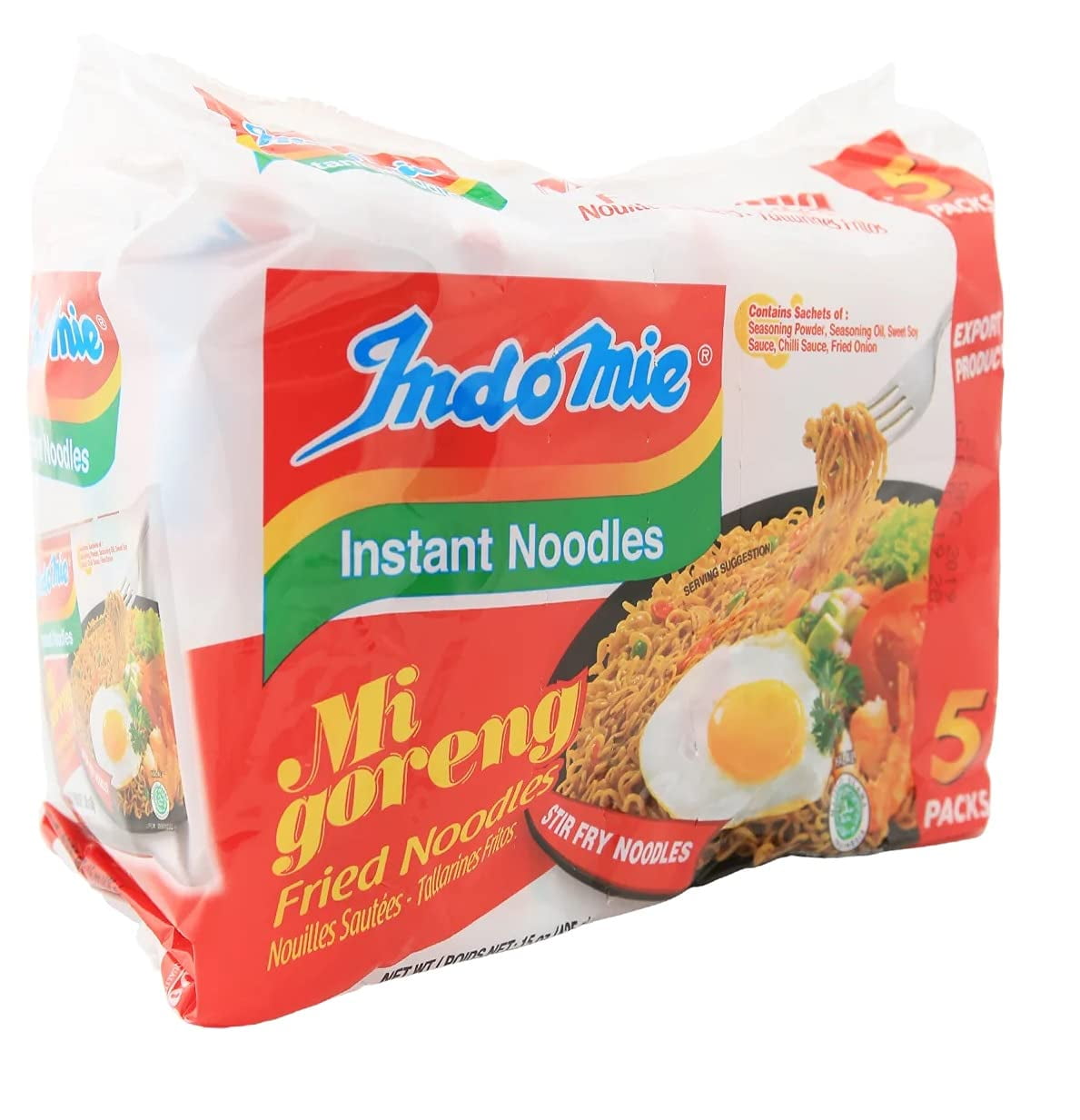 Indomie Mi Goreng Instant Stir Fry Noodles, Halal Certified, Original Flavor (Pack of 60)