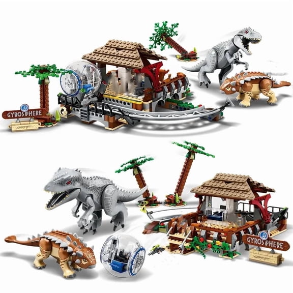 Indominus Rex vs. Ankylosaurus Dinosaur Building Blocks – Movie Series Compatible Bricks Set, Creative Assembly Toy Gift for Kids