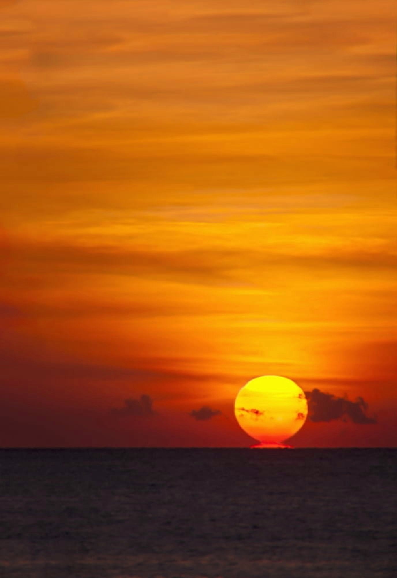 Indonesia Bali A fiery sunset over open waters Canvas Art - Dave Fleetham Design Pics (12 x 18)