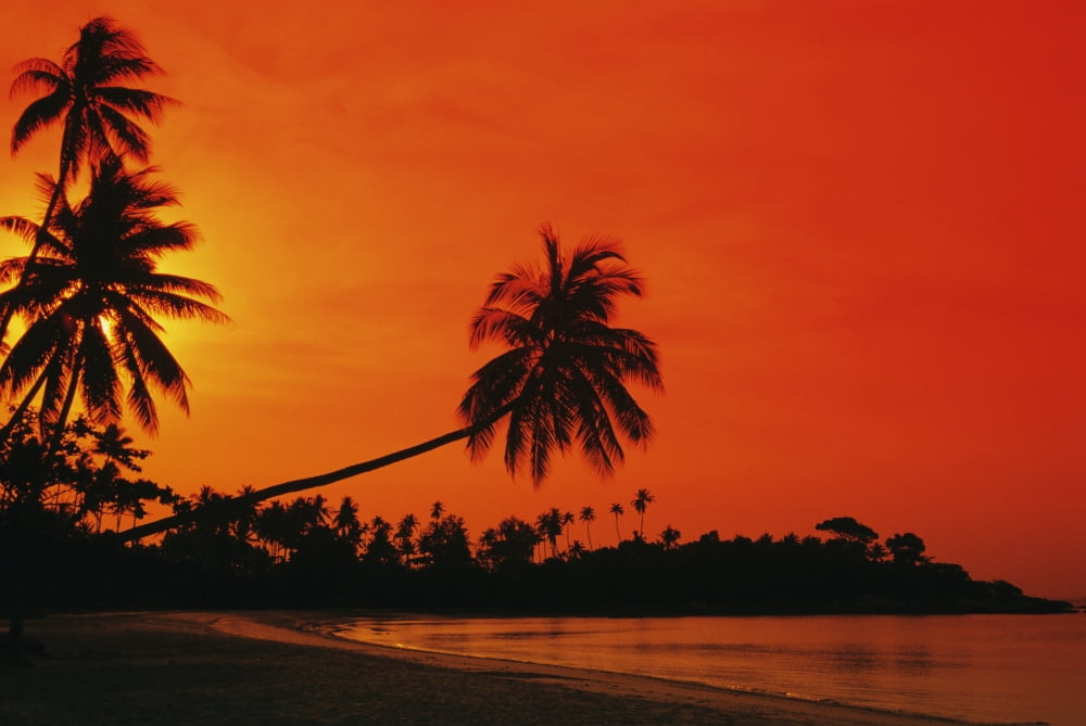 Indonesia Bintan Island Resort Beach At Sunset Canvas Art - Richard Maschmeyer Design Pics (34 x 22)