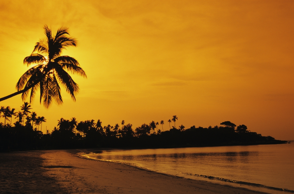 Indonesia Bintan Island Resort Beach At Sunset Canvas Art - Richard Maschmeyer Design Pics (34 x 22)