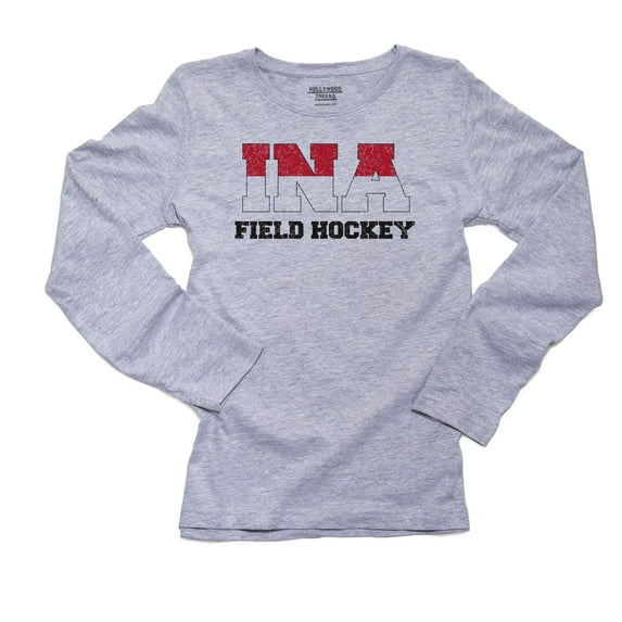 Indonesia Field Hockey - Olympic Games - Rio - Flag Women's Long Sleeve Grey T-Shirt