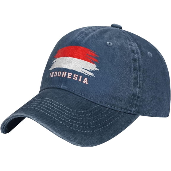 Indonesia Flag Indonesian Denim Baseball Cap Cotton Men Adjustable Hat Patriotic Caps