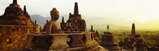 Indonesia Java Borobudur Temple Canvas Art - Panoramic Images (36 x 12)