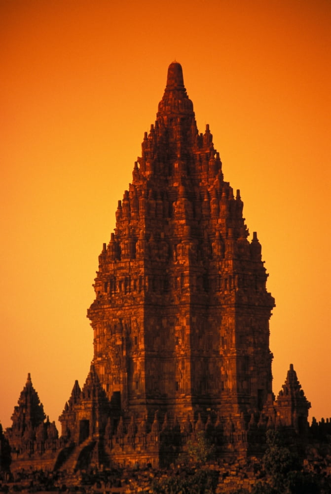 Indonesia Java Prambanan Shiva Mahadeva Temple Stone Architecture At Sunset Canvas Art - Richard Maschmeyer Design Pics (12 x 17)