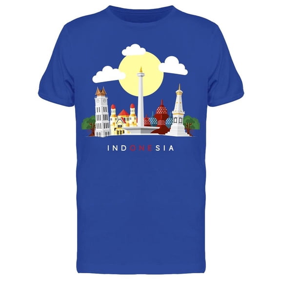 Indonesia Landmarks T-Shirt Men -Image by Shutterstock, Male Medium