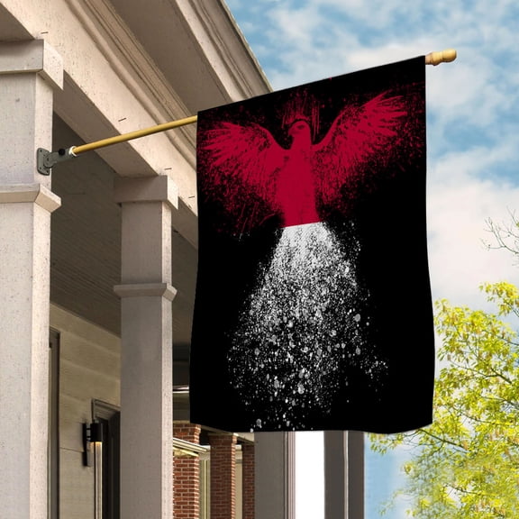 Indonesian Flag With Eagle Painting - Proud Indonesia House Flag (29.5x39.5) Double-Sided Decorative Polyester Indoor/Outdoor Flag