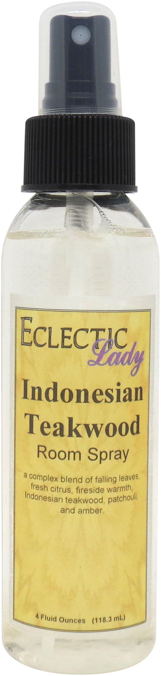 Indonesian Teakwood Room Spray by Eclectic Lady, 2 Ounces, Fragrant  Aromatic Room Mist For Home, Room, Office