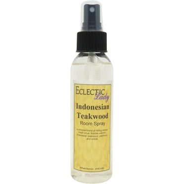 Indonesian Teakwood Room Spray by Eclectic Lady, 4 Ounces, Fragrant Aromatic Room Mist For Home, Room, Office