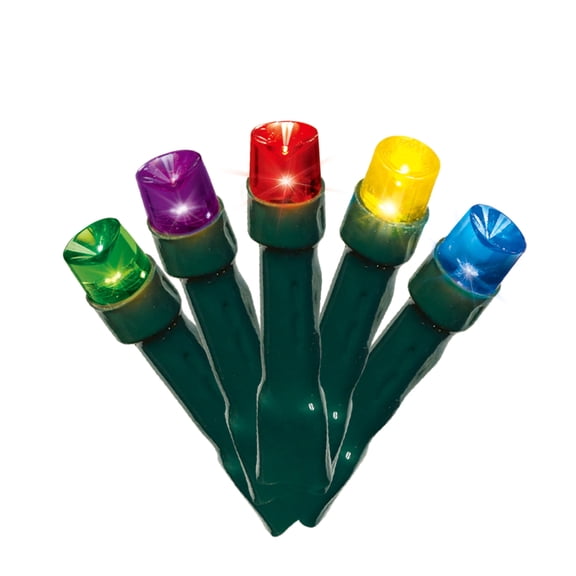 Indoor 10-Count Battery-Operated LED Mini Christmas String Lights, Multicolor, Green Wire, 3', by Holiday Time