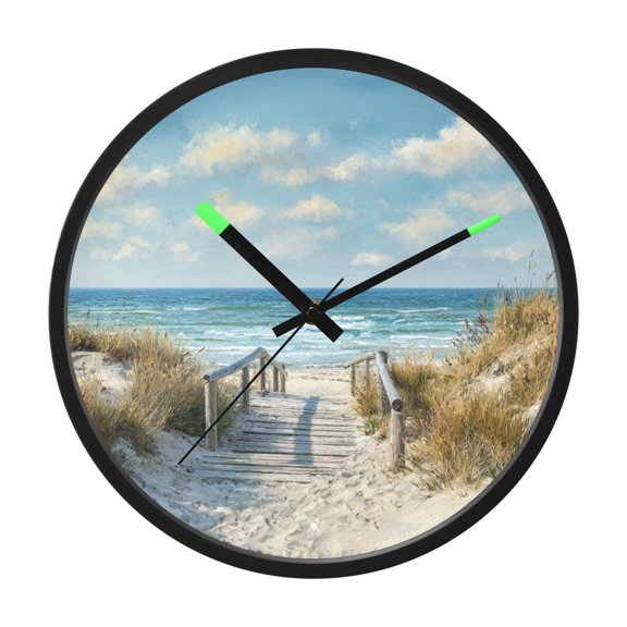 Indoor 12' Voice-Activated Luminous Decoration Wall Clock With LED Night Light A Beautiful Sky