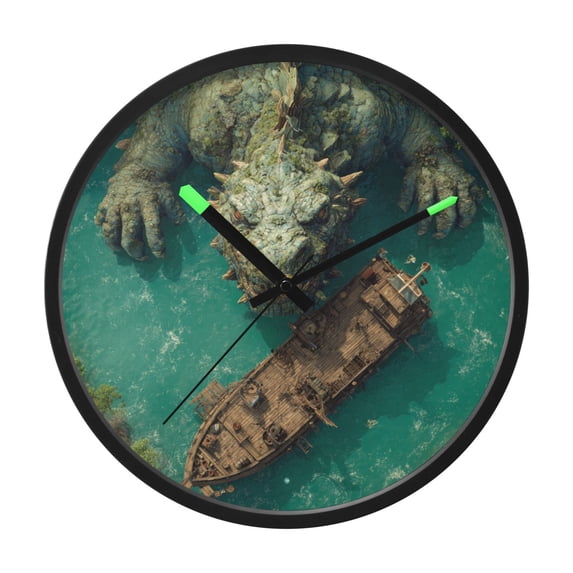 Indoor 12' Voice-Activated Luminous Decoration Wall Clock With LED Night Light A Huge Of A Monster