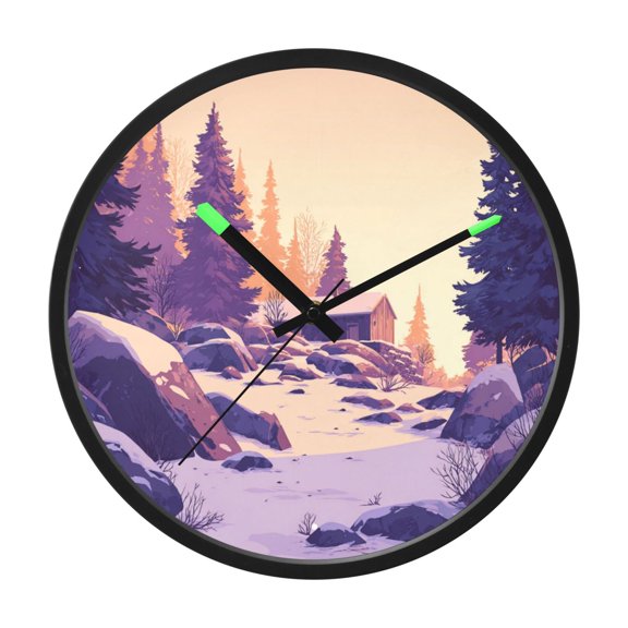 Indoor 12' Voice-Activated Luminous Decoration Wall Clock With LED Night Light An Old Mill