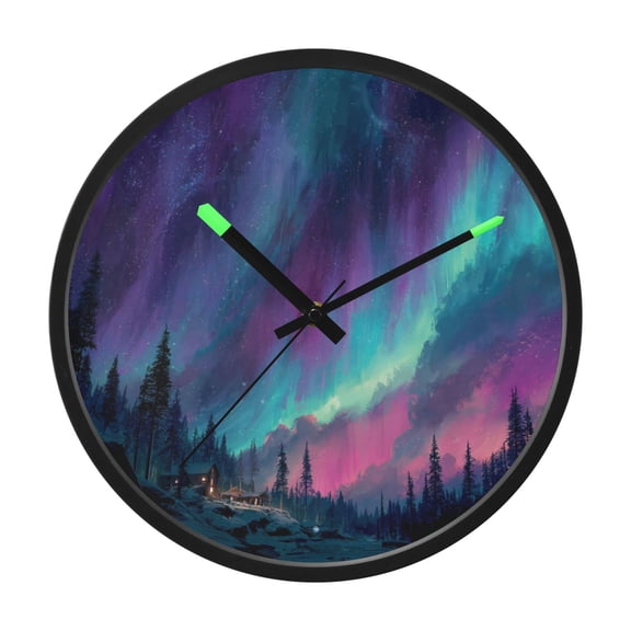 Indoor 12' Voice-Activated Luminous Decoration Wall Clock With LED Night Light Aurora