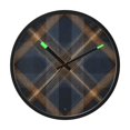 thumbnail image 1 of Indoor 12' Voice-Activated Luminous Decoration Wall Clock With LED Night Light Black Brown Tartan Pattern, 1 of 8