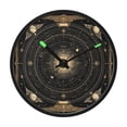 thumbnail image 1 of Indoor 12' Voice-Activated Luminous Decoration Wall Clock With LED Night Light Black & Gold Celestial Map, 1 of 8