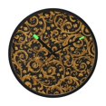 thumbnail image 1 of Indoor 12' Voice-Activated Luminous Decoration Wall Clock With LED Night Light Black&gold Baroque Pattern, 1 of 8