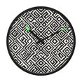 thumbnail image 1 of Indoor 12' Voice-Activated Luminous Decoration Wall Clock With LED Night Light Black&white Llines Pattern, 1 of 8