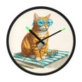 thumbnail image 1 of Indoor 12' Voice-Activated Luminous Decoration Wall Clock With LED Night Light Blue Glasses, 1 of 8