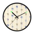 thumbnail image 1 of Indoor 12' Voice-Activated Luminous Decoration Wall Clock With LED Night Light Brown & Blue Ribbons, 1 of 8