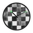 thumbnail image 1 of Indoor 12' Voice-Activated Luminous Decoration Wall Clock With LED Night Light Checkered Pattern, 1 of 8