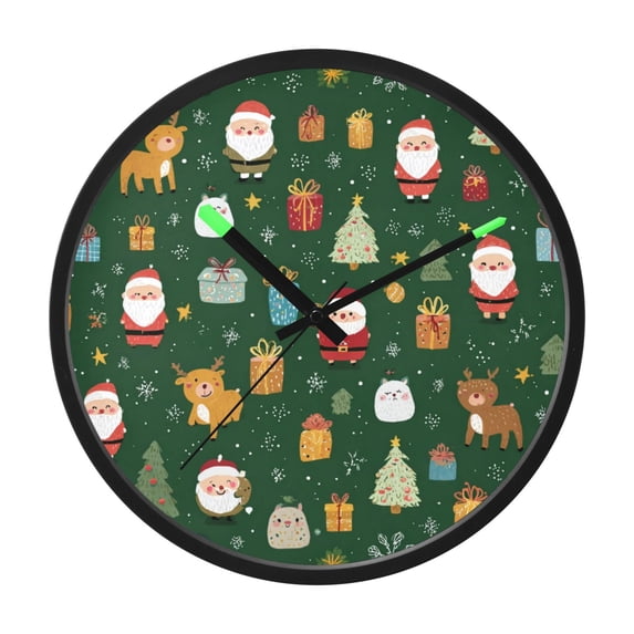 Indoor 12' Voice-Activated Luminous Decoration Wall Clock With LED Night Light Christmas Motifs