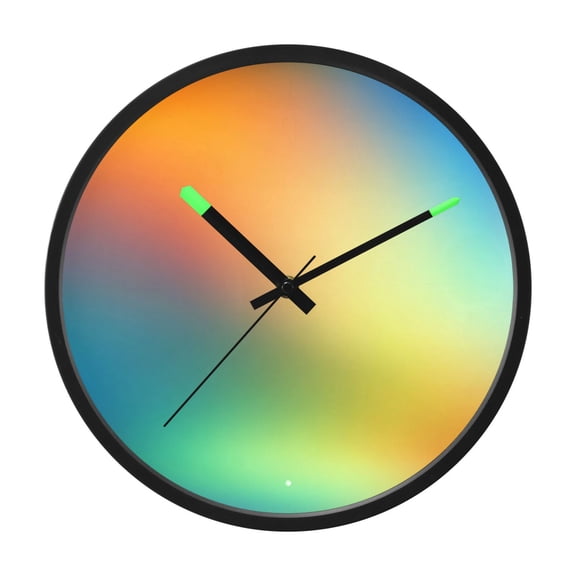 Indoor 12' Voice-Activated Luminous Decoration Wall Clock With LED Night Light Color Gradient Blur